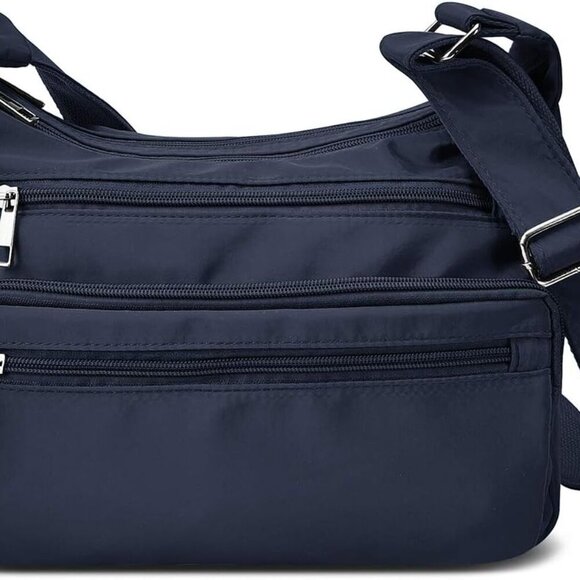 RFID Purses for Women Fabric Nylon Multi Pocket Crossbody Bag Ladies Travel Hand